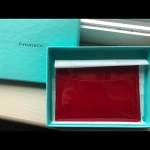 Red leather Tiffany and co card holder